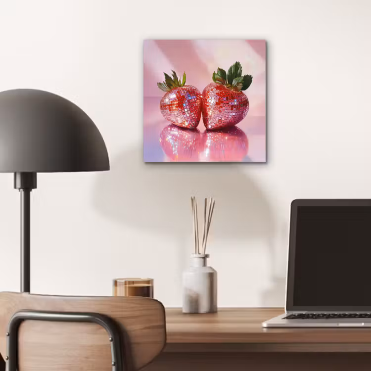 Disco - Fruit - Glitter - Strawberry aluminium wit klein -sfeer5