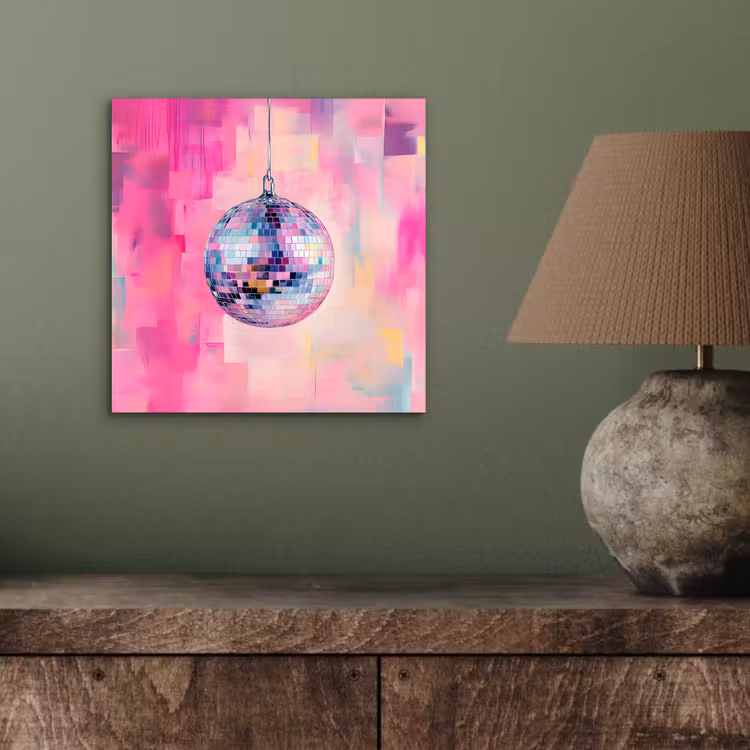 Discobal - Pink - Verf aluminium wit klein -sfeer2