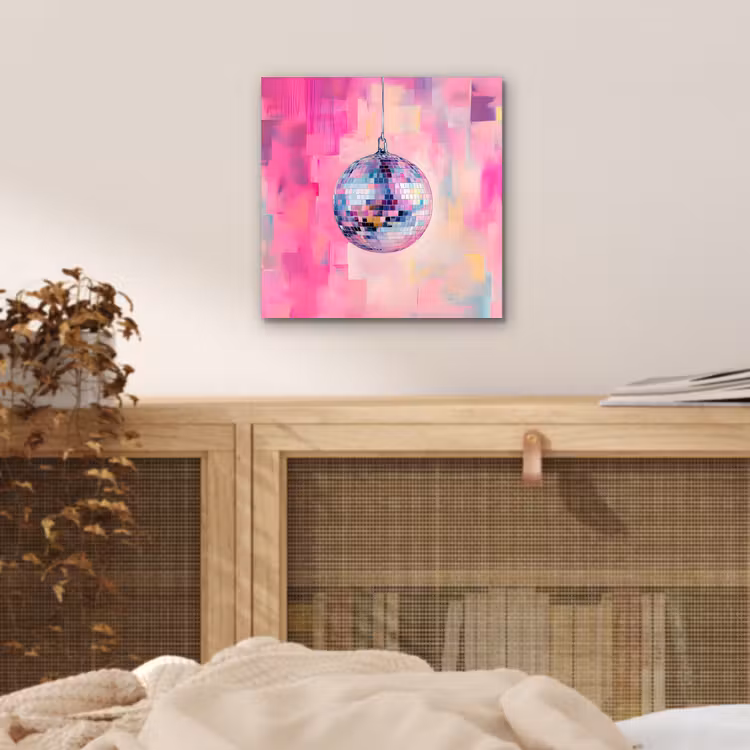 Discobal - Pink - Verf aluminium wit klein -sfeer3