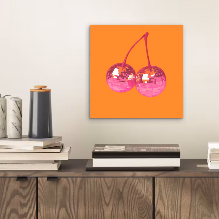 Discoballen - Kers - Spiegels - Roze aluminium wit klein -sfeer1