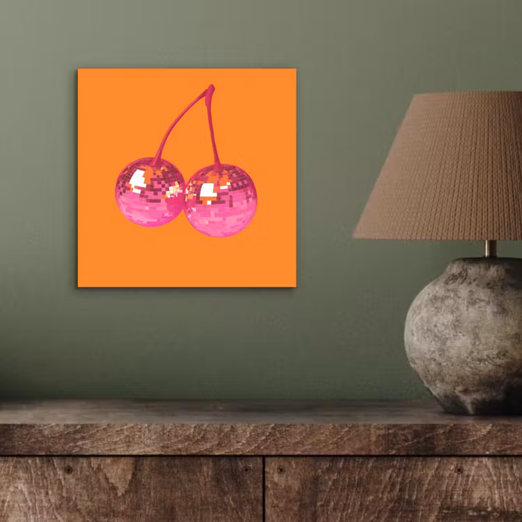 Discoballen - Kers - Spiegels - Roze aluminium wit klein -sfeer2