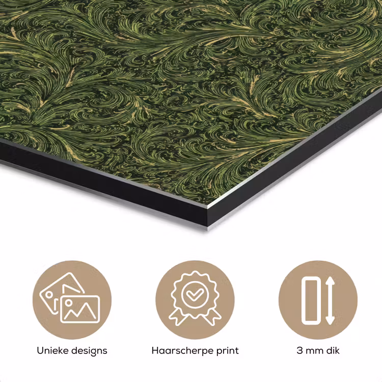 Donker - Groen - Krullend - Botanisch aluminium wit klein 46 -closeup_NL