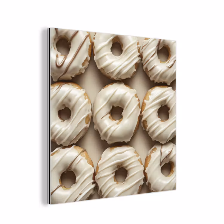 Donuts - Chocolade - Wit - Beige aluminium wit klein -3d