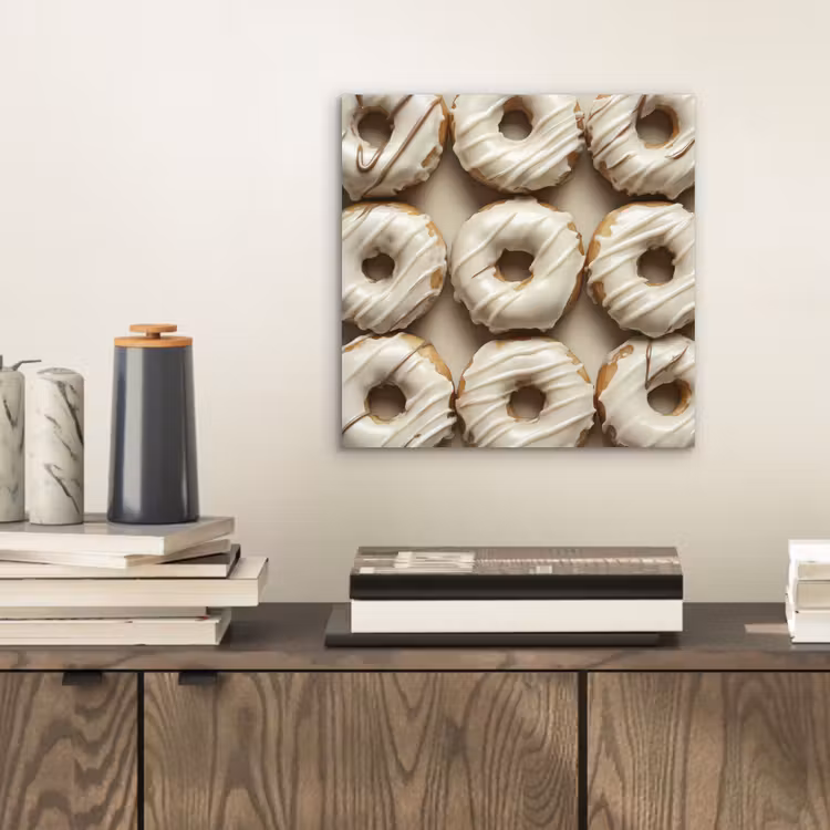 Donuts - Chocolade - Wit - Beige aluminium wit klein -sfeer1
