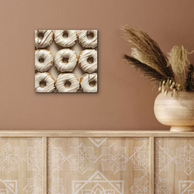 Donuts - Chocolade - Wit - Beige aluminium wit klein -sfeer4