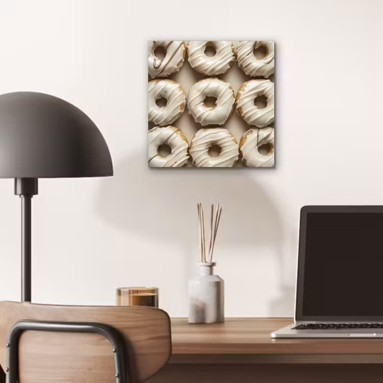 Donuts - Chocolade - Wit - Beige aluminium wit klein -sfeer5