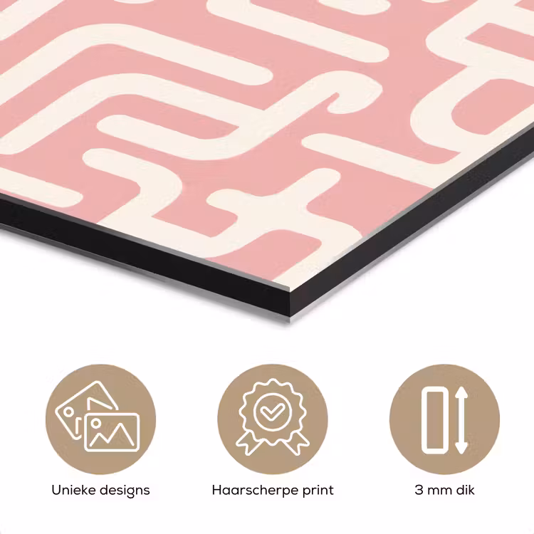 Doolhofpatroon - Roze - Wit - Abstract aluminium wit klein 46 -closeup_NL