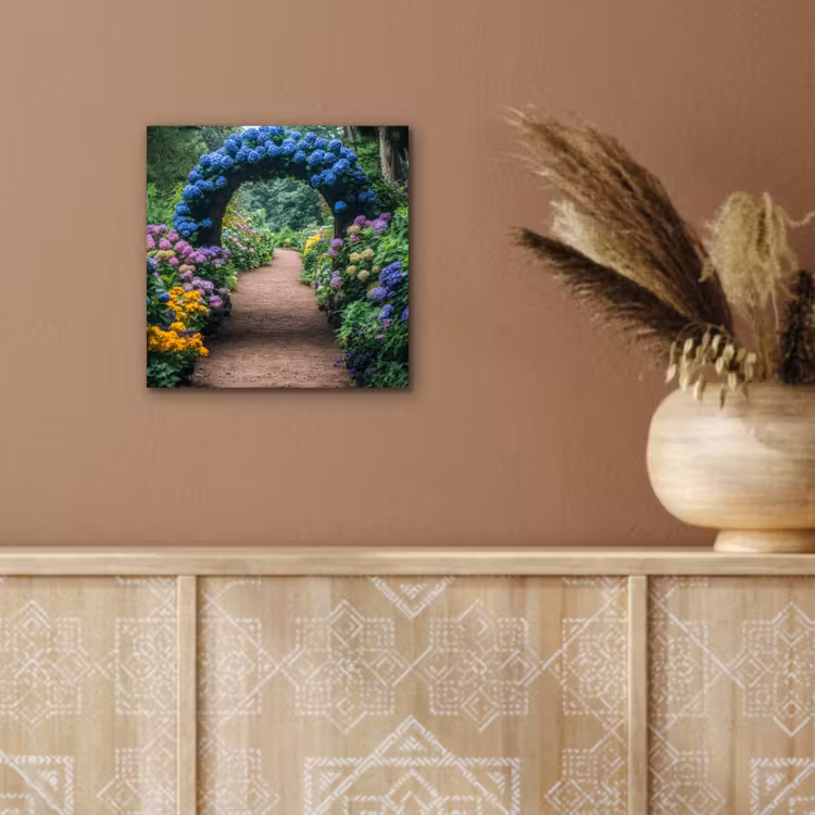 Doorkijk - Bloemen - Hortensia - Pad aluminium wit klein -sfeer4