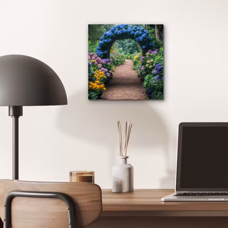 Doorkijk - Bloemen - Hortensia - Pad aluminium wit klein -sfeer5
