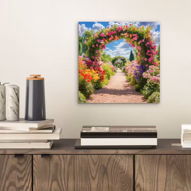 Doorkijk - Bloemen - Kleurrijk - Natuur aluminium wit klein -sfeer1