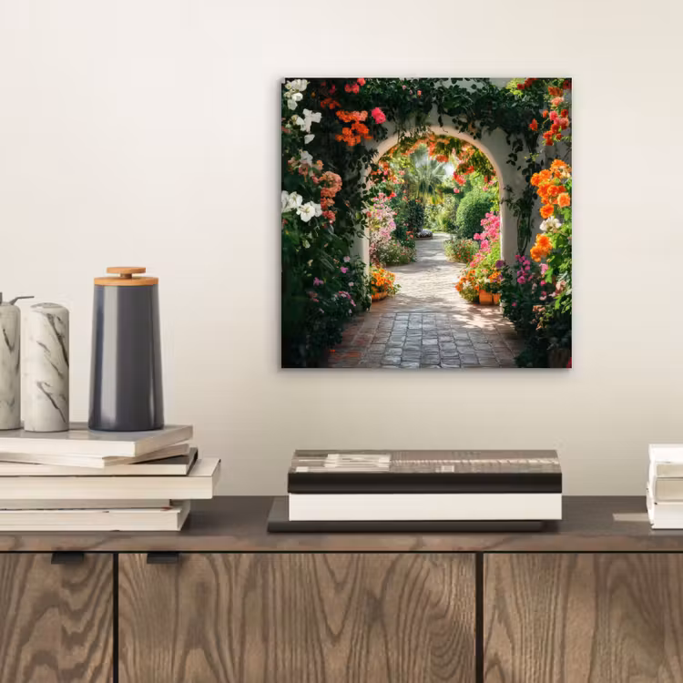 Doorkijk - Bloemen - Natuur - Bloementuin aluminium wit klein -sfeer1