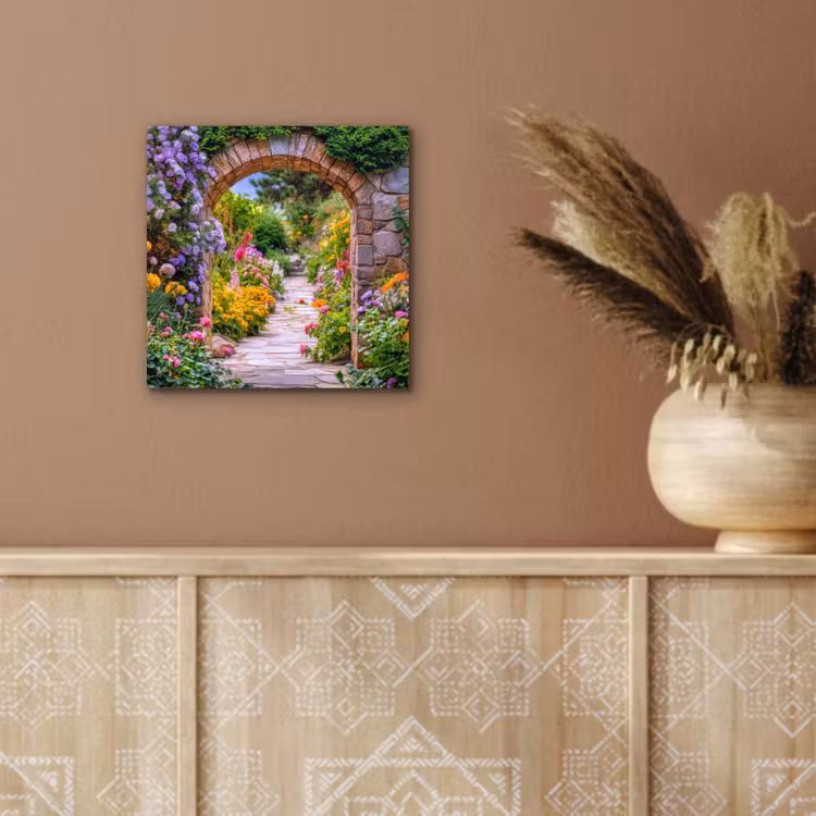 Doorkijk - Bloemen - Pad - Natuur aluminium wit klein -sfeer4
