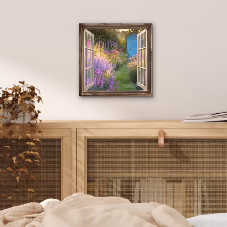 Doorkijk - Bloemen - Raam - Natuur aluminium wit klein -sfeer3