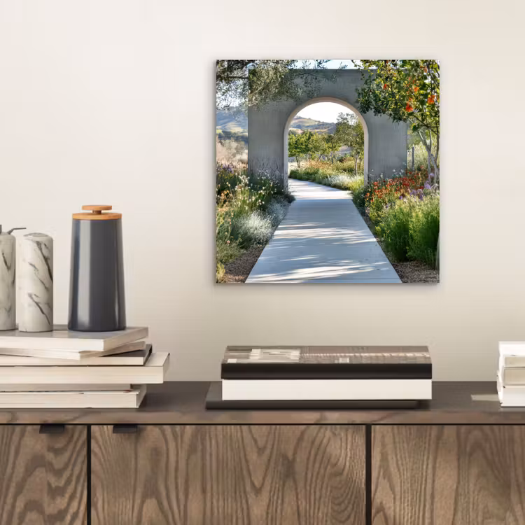 Doorkijk - Pad - Beton - Landschap aluminium wit klein -sfeer1