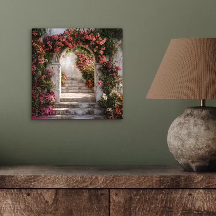 Doorkijk - Rozen - Vintage - Poort aluminium wit klein -sfeer2