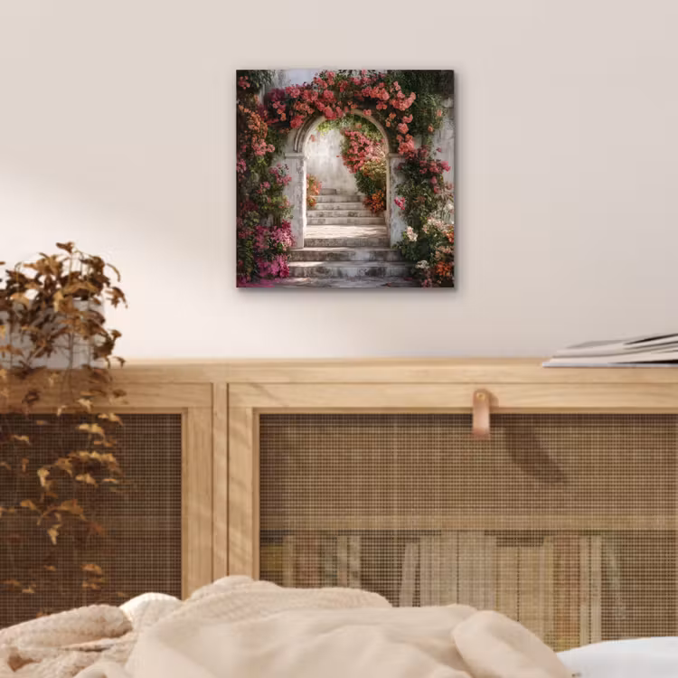 Doorkijk - Rozen - Vintage - Poort aluminium wit klein -sfeer3