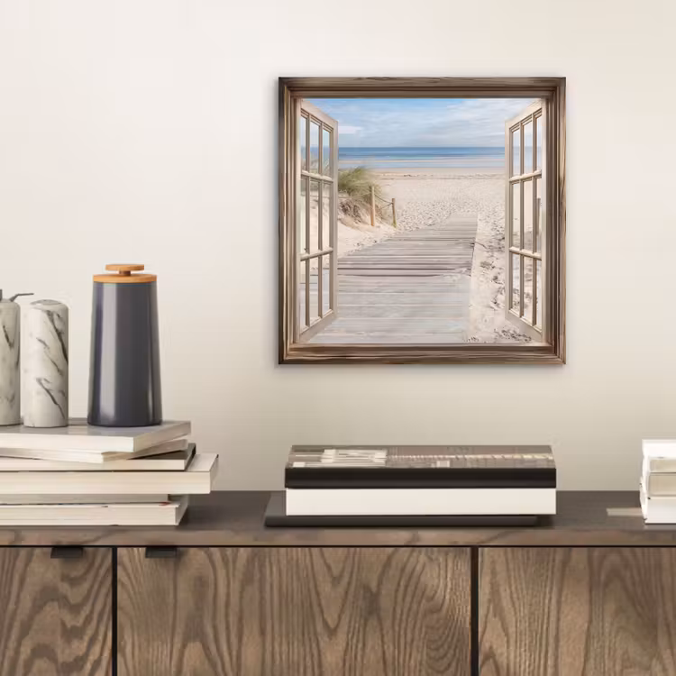 Doorkijk - Strand - Duinen - Pad - Landschap aluminium wit klein -sfeer1