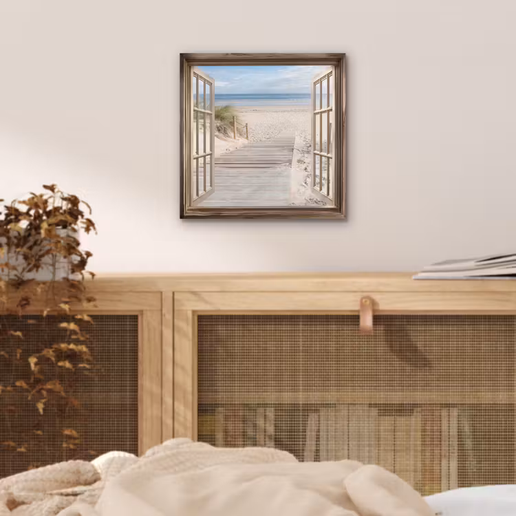 Doorkijk - Strand - Duinen - Pad - Landschap aluminium wit klein -sfeer3