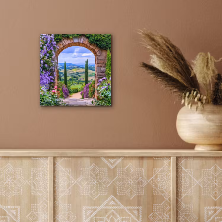 Doorkijk - Toscane - Landschap - Poort aluminium wit klein -sfeer4