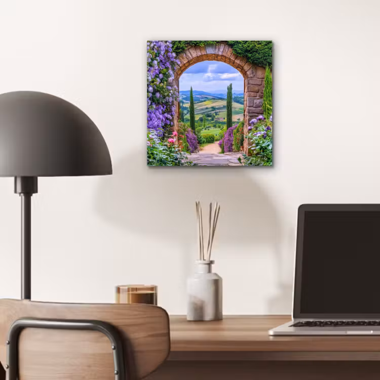 Doorkijk - Toscane - Landschap - Poort aluminium wit klein -sfeer5
