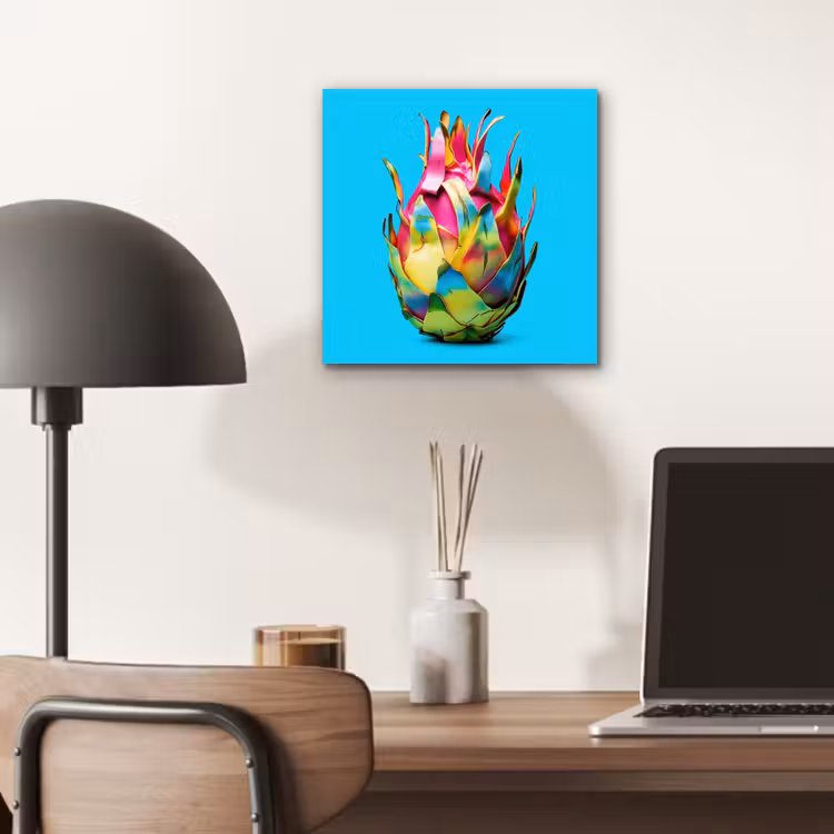 Drakenfruit - Blauw - Levendig aluminium wit klein -sfeer5