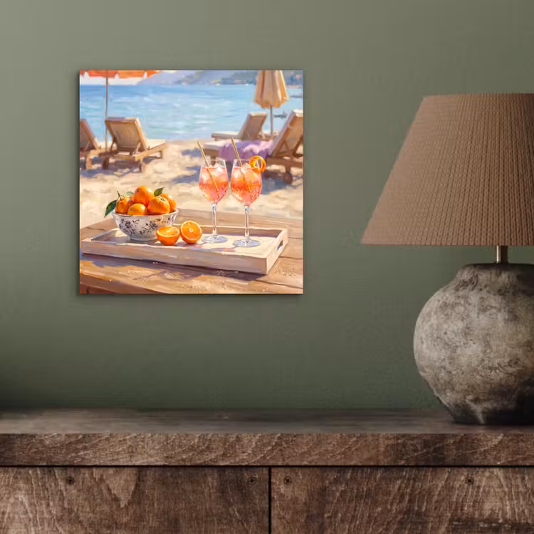 Drank - Glazen - Strand - Zomer - Oranje aluminium wit klein -sfeer2