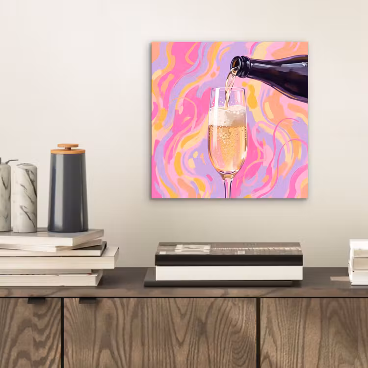 Drank - Inschenken - Feest - Abstract - Roze aluminium wit klein -sfeer1