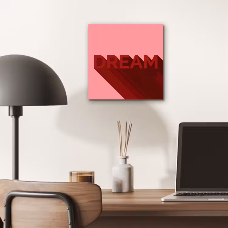 Dream - 3D - Rood - Roze aluminium wit klein -sfeer5