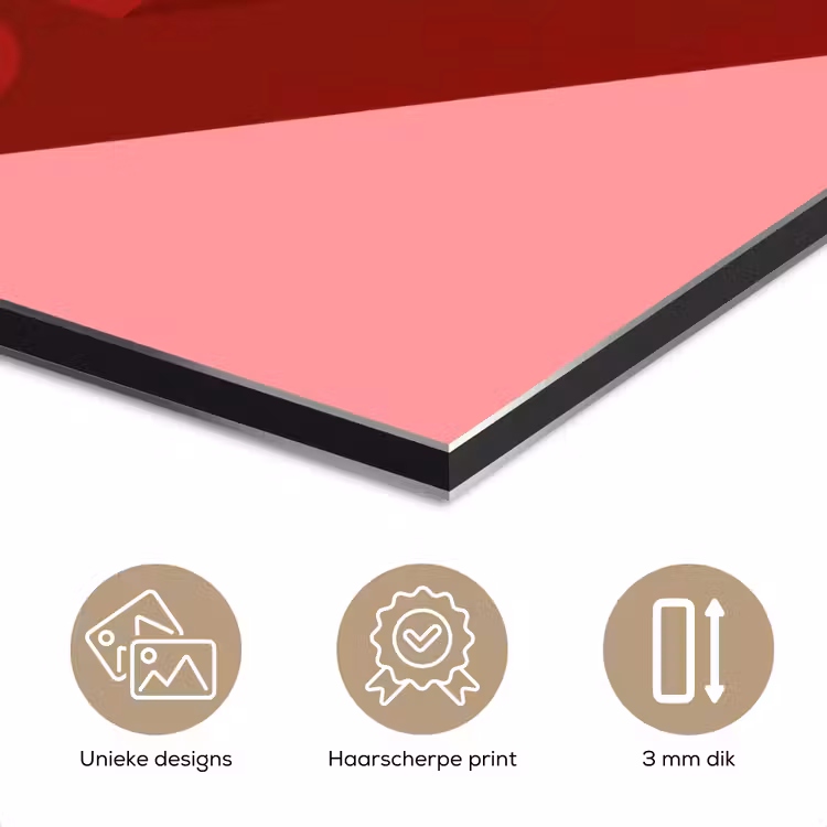 Dream - 3D - Rood - Roze aluminium wit klein -closeup_NL