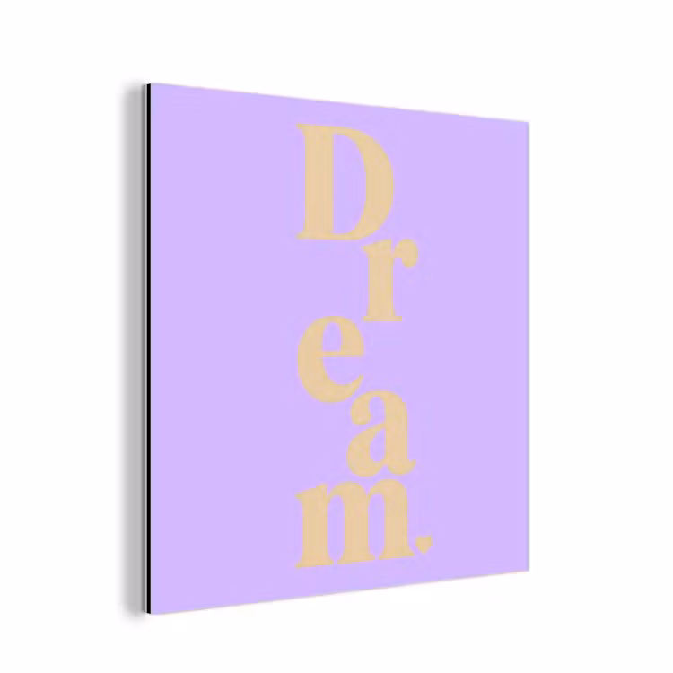 Dream - Paars - Typografisch aluminium wit klein -3d