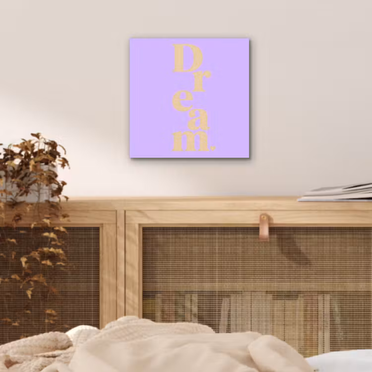 Dream - Paars - Typografisch aluminium wit klein -sfeer3