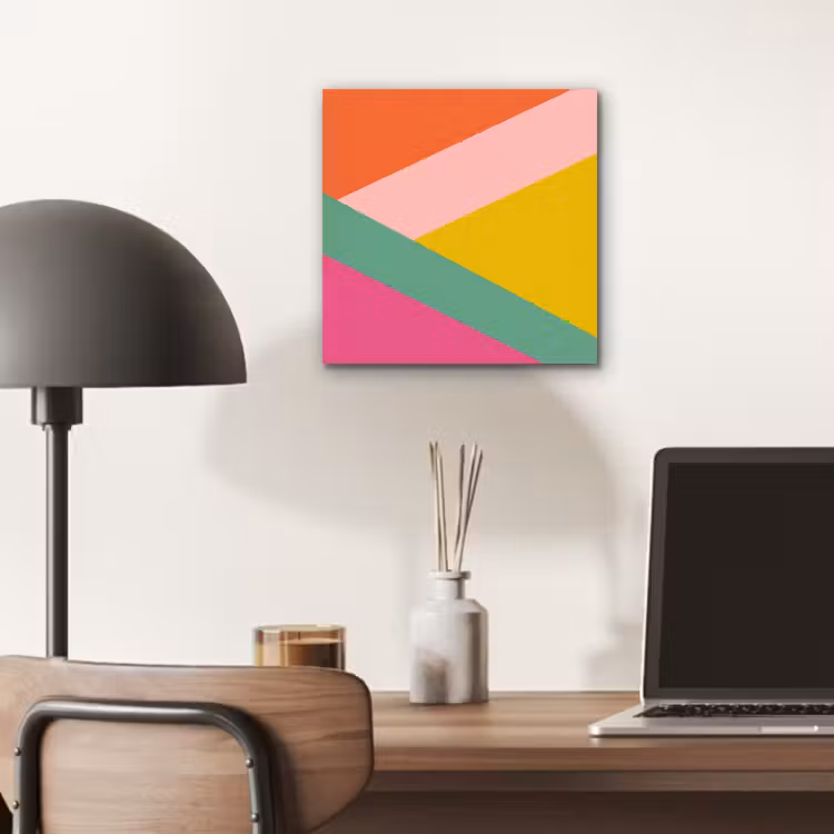 Driehoeken - Kleurrijk - Abstract aluminium wit klein -sfeer5