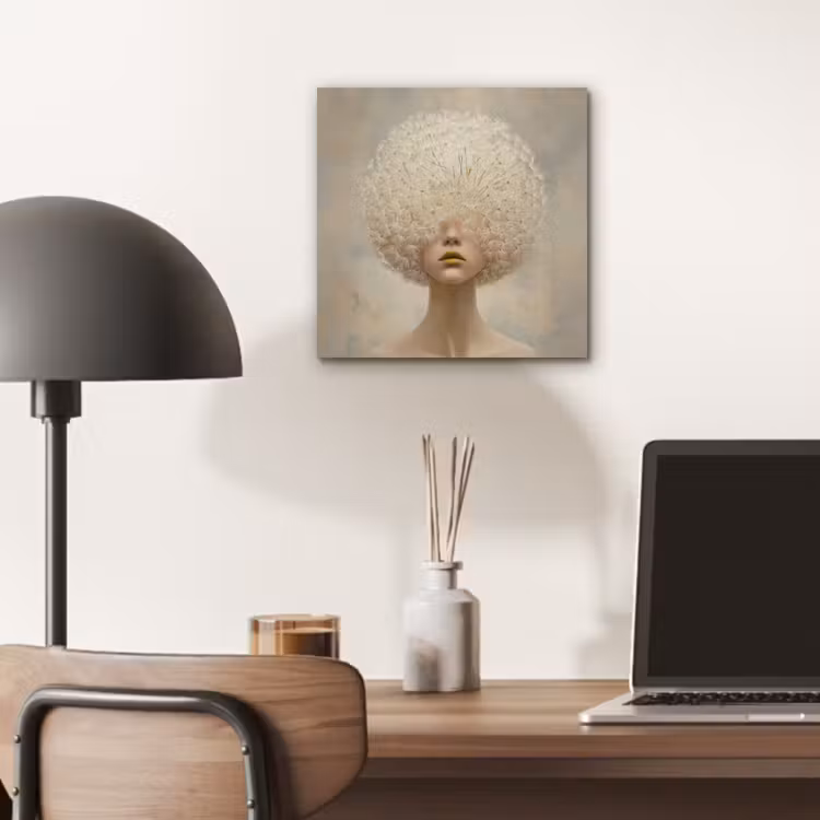 Dromerig - Beige - Paardenbloemzaadjes aluminium wit klein -sfeer5