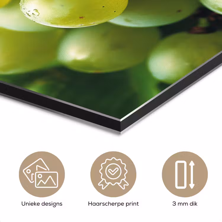 Druiven - Tros - Groen aluminium wit klein -closeup_NL