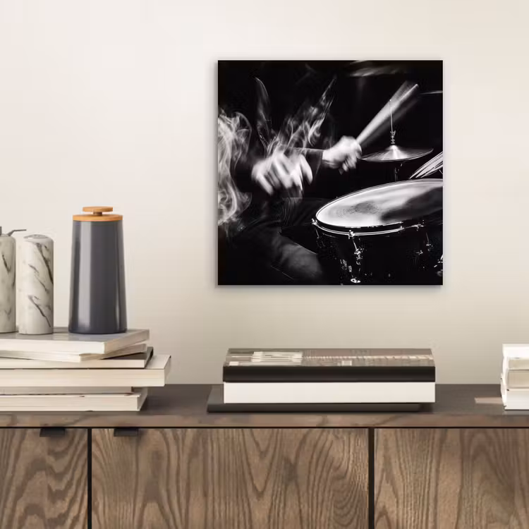 Drummer - Zwart - Drumstel aluminium wit klein -sfeer1
