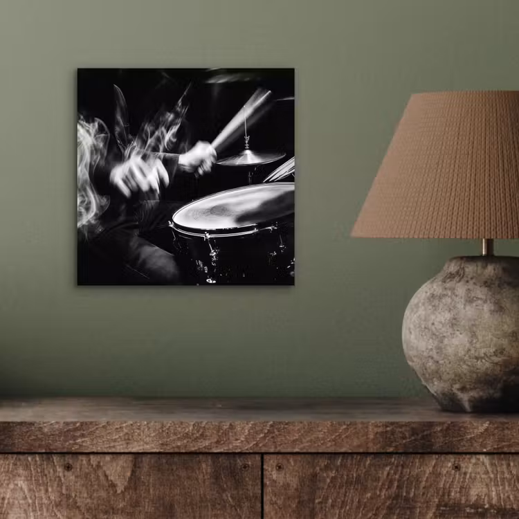 Drummer - Zwart - Drumstel aluminium wit klein -sfeer2