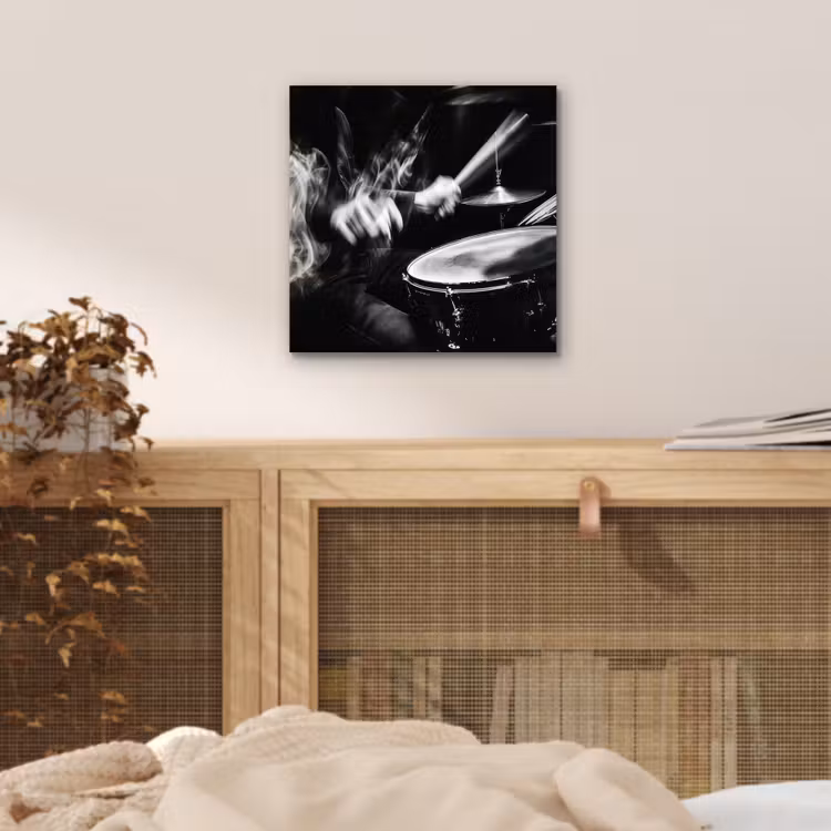 Drummer - Zwart - Drumstel aluminium wit klein -sfeer3
