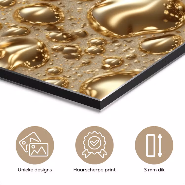 Druppels - Organisch - Goud aluminium wit klein 46 -closeup_NL