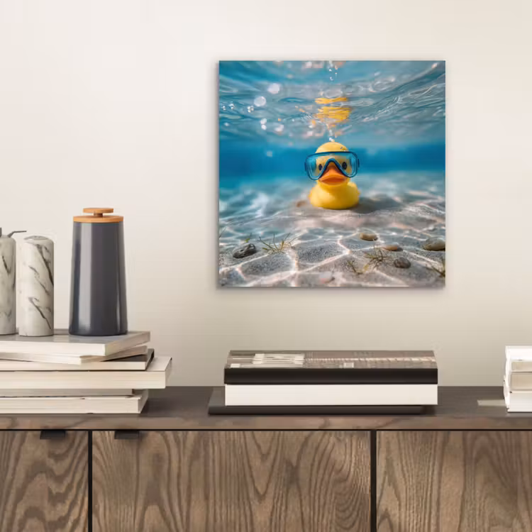 Duikbril - Eend - Water aluminium wit klein -sfeer1