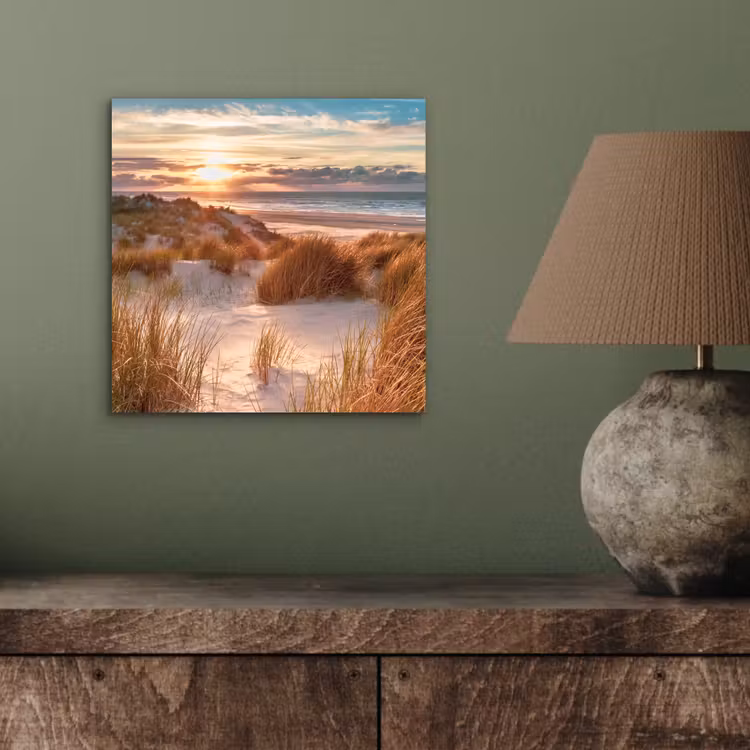 Duin - Planten - Zonsondergang - Strand - Zee aluminium wit klein -sfeer2