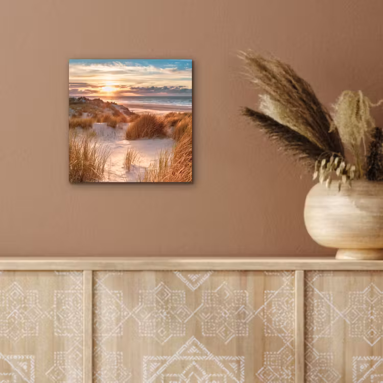 Duin - Planten - Zonsondergang - Strand - Zee aluminium wit klein -sfeer4