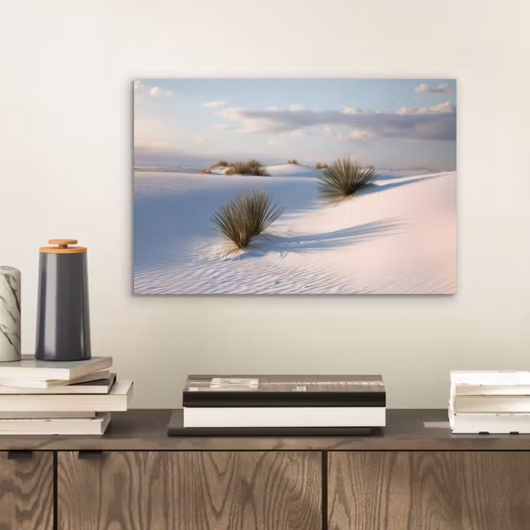 Duinen - Gras - Wolken - Beige aluminium wit klein -sfeer1