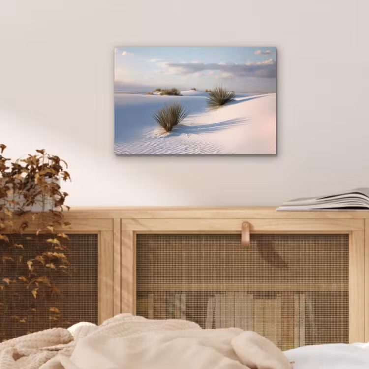 Duinen - Gras - Wolken - Beige aluminium wit klein -sfeer3