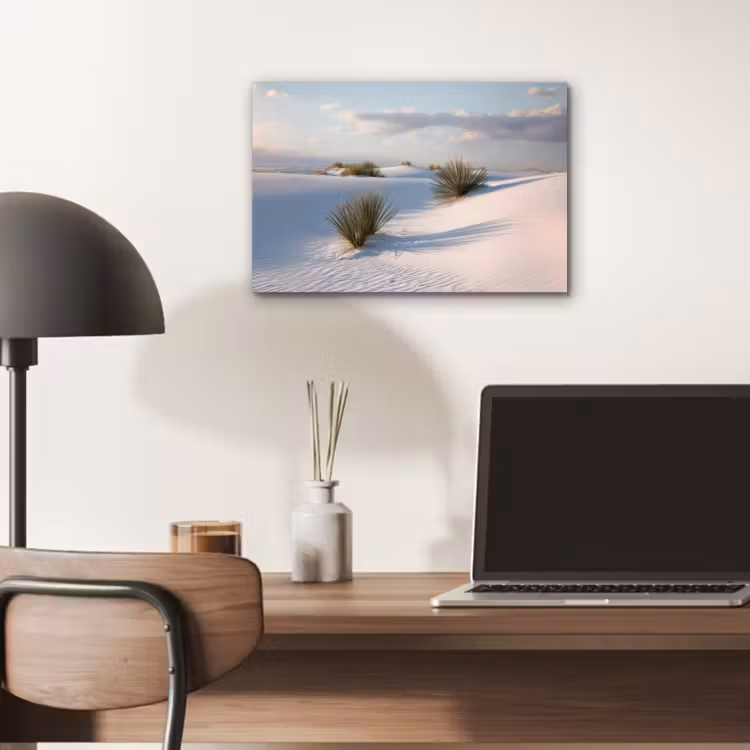 Duinen - Gras - Wolken - Beige aluminium wit klein -sfeer5