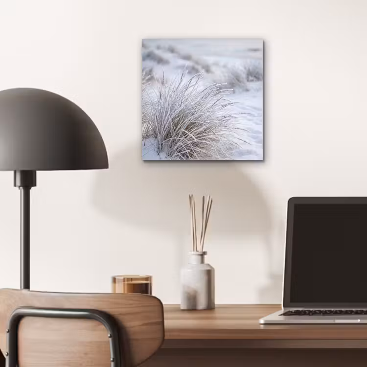 Duinen - Sneeuw - Strand - Winter - Serene aluminium wit klein -sfeer5