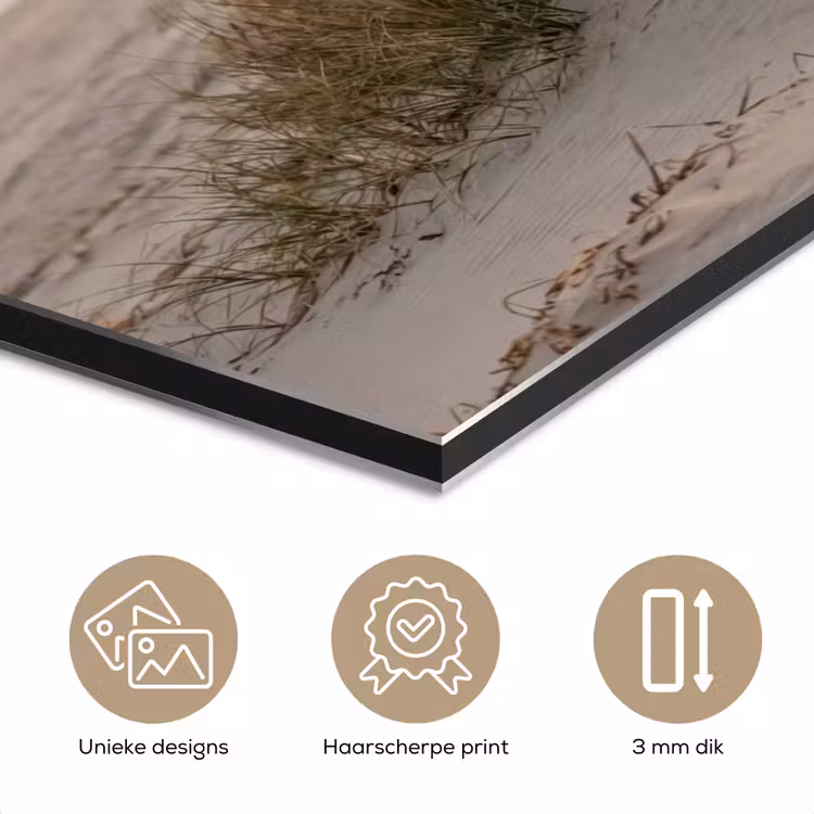 Duinlandschap - Zonsondergang - Strand aluminium wit klein -closeup_NL