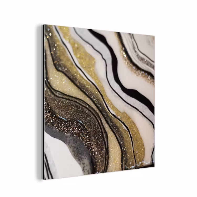 Edelsteen - Abstract - Marmer - Natuur aluminium wit klein -3d