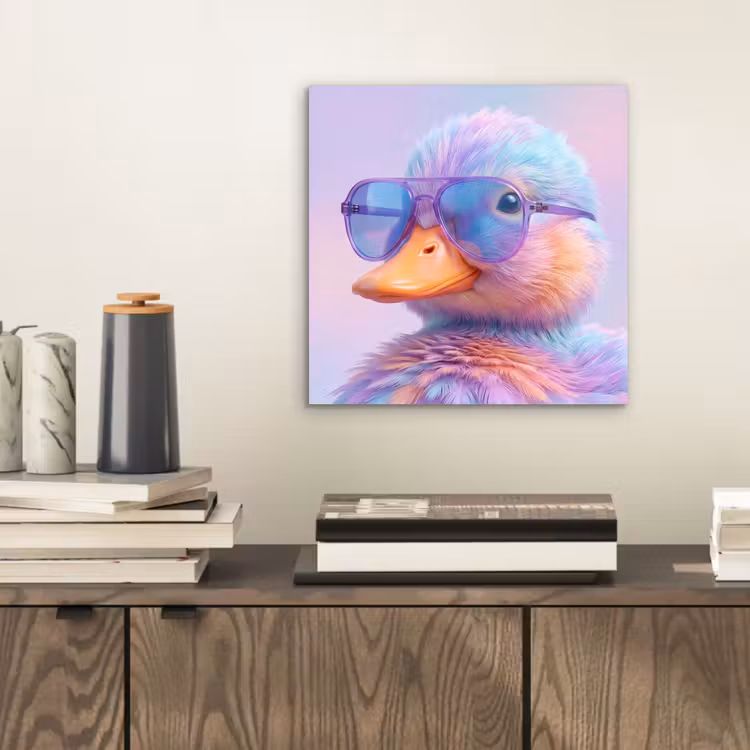 Eend - bril - Pastel aluminium wit klein -sfeer1