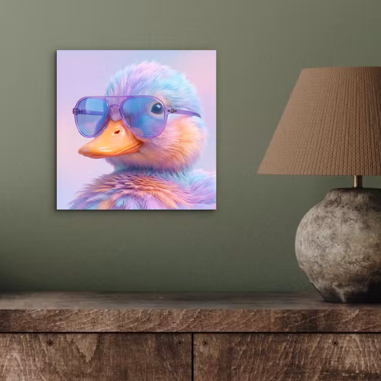 Eend - bril - Pastel aluminium wit klein -sfeer2