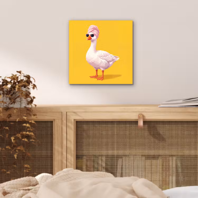 Eend - Zonnebril - Geel aluminium wit klein -sfeer3